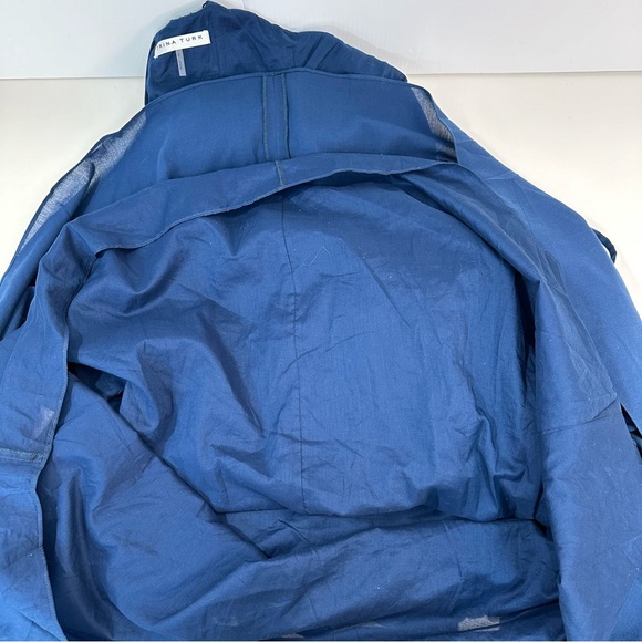 Trina Turk Women Gemma Blue lined Tiered Gathered Ruffles Maxi Dresses Sz 6 - Picture 8 of 13